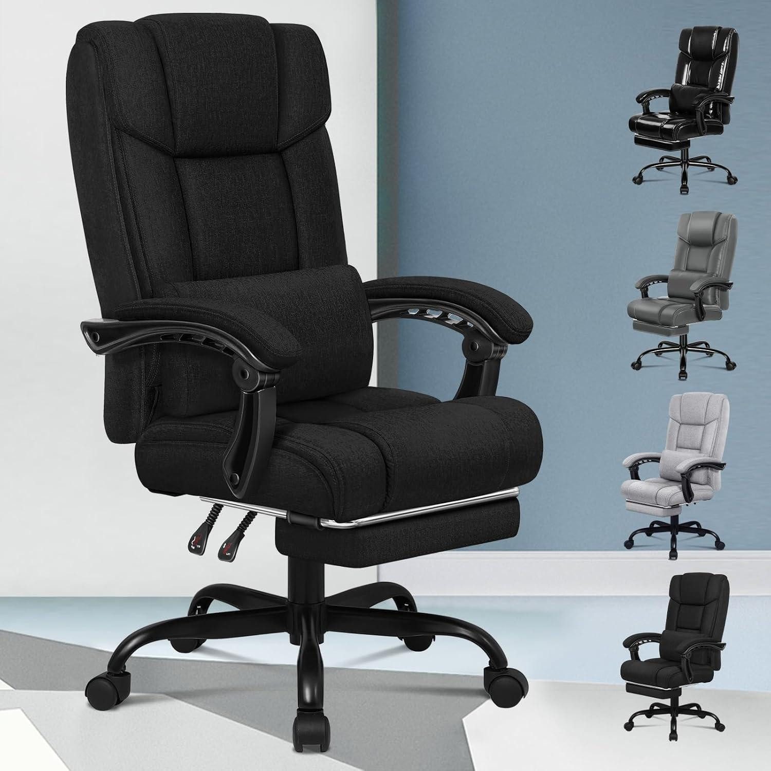 LuxusKollektion Bürostuhl Ergonomischer Bürostuhl mit Fußstütze günstig online kaufen