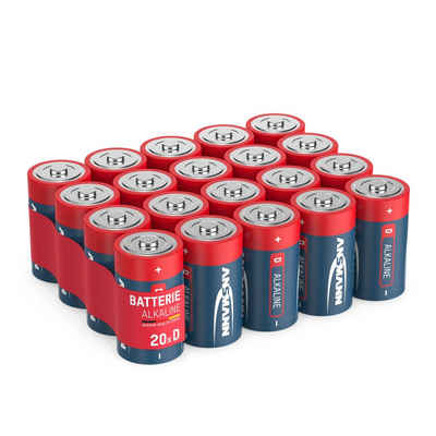 ANSMANN AG Batterien Mono D LR20 20 Stück 1,5V - Alkaline Batterie auslaufsicher Batterie