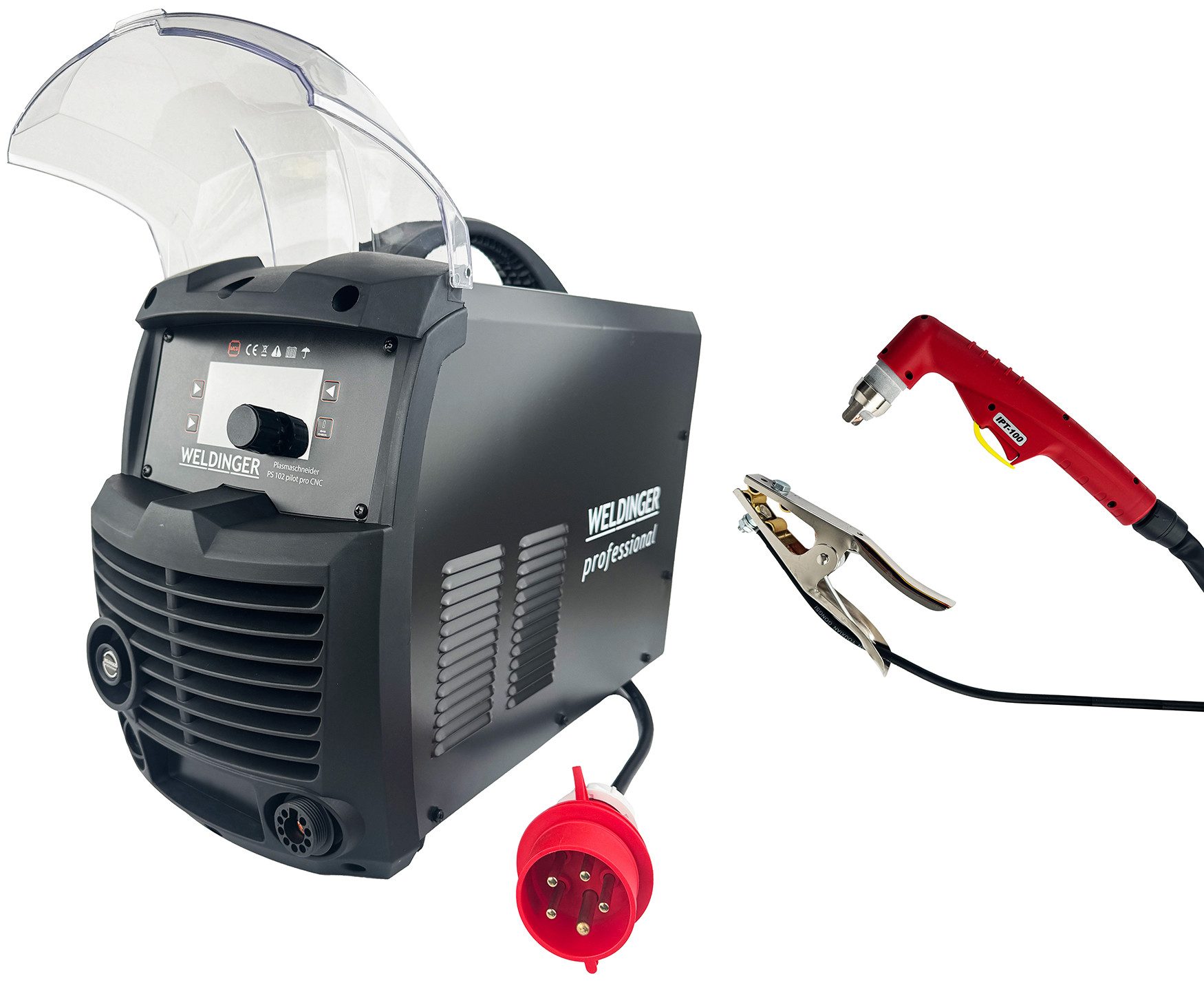 WELDINGER Plasmaschneidegerät PS 102 pilot pro CNC Plasmaschneider (Pilotlichtbogen 100 A), 20 - 100 A, werkstoffunabhängige Zündung