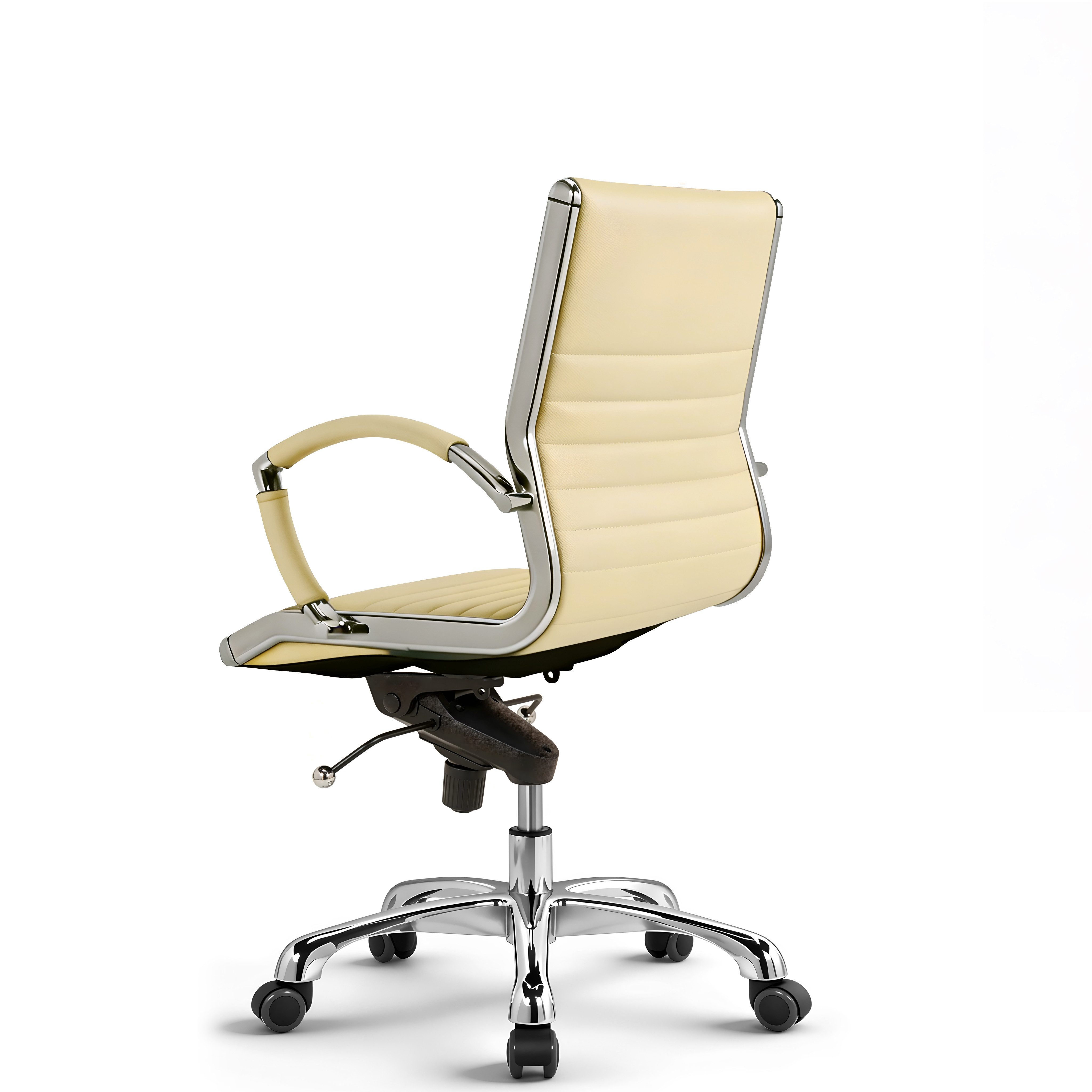 Versee Bürostuhl VERSEE Montreal Schreibtischstuhl Leder - ergonomisch, bis 150kg (Drehstuhl für Home Office und Büro), mit Lendenstütze, höhenverstellbar, gepolstert, Wippmechanik