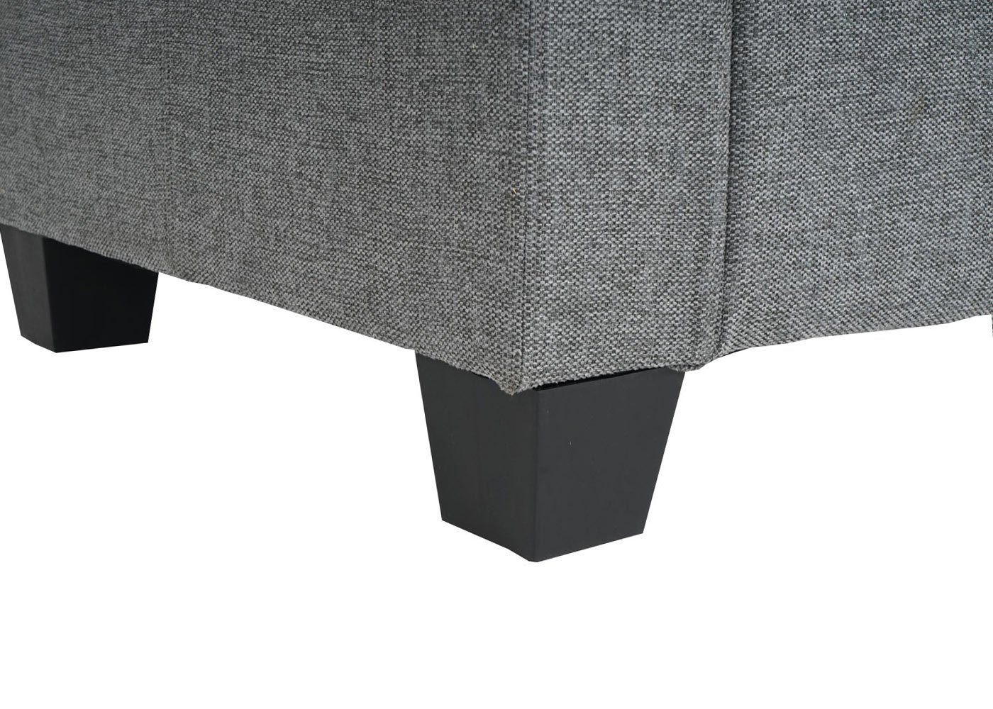 MCW 3-Sitzer Moncalieri-3-St, 3 grau Abgerundete grau Ecken Moderner Clipsystem, Lounge-Stil, Kanten Teile, | und