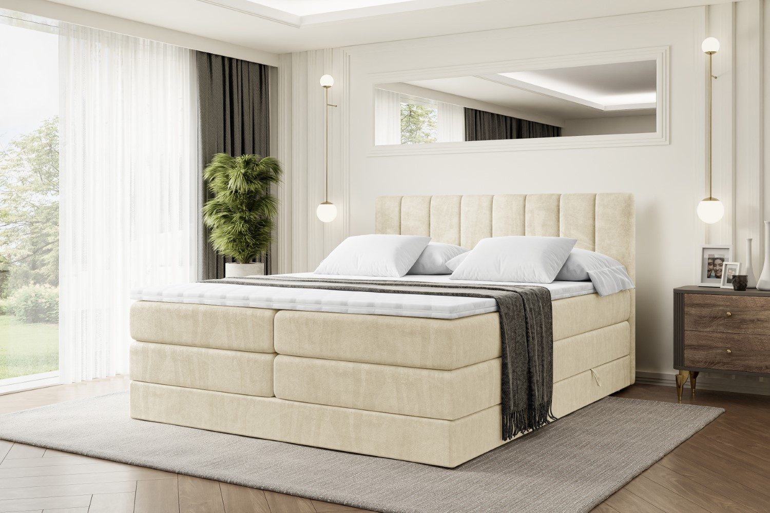 ALTDECOR Boxspringbett OTTA KING (Multipocket-Matratze H4, H3 Matratze Bone günstig online kaufen