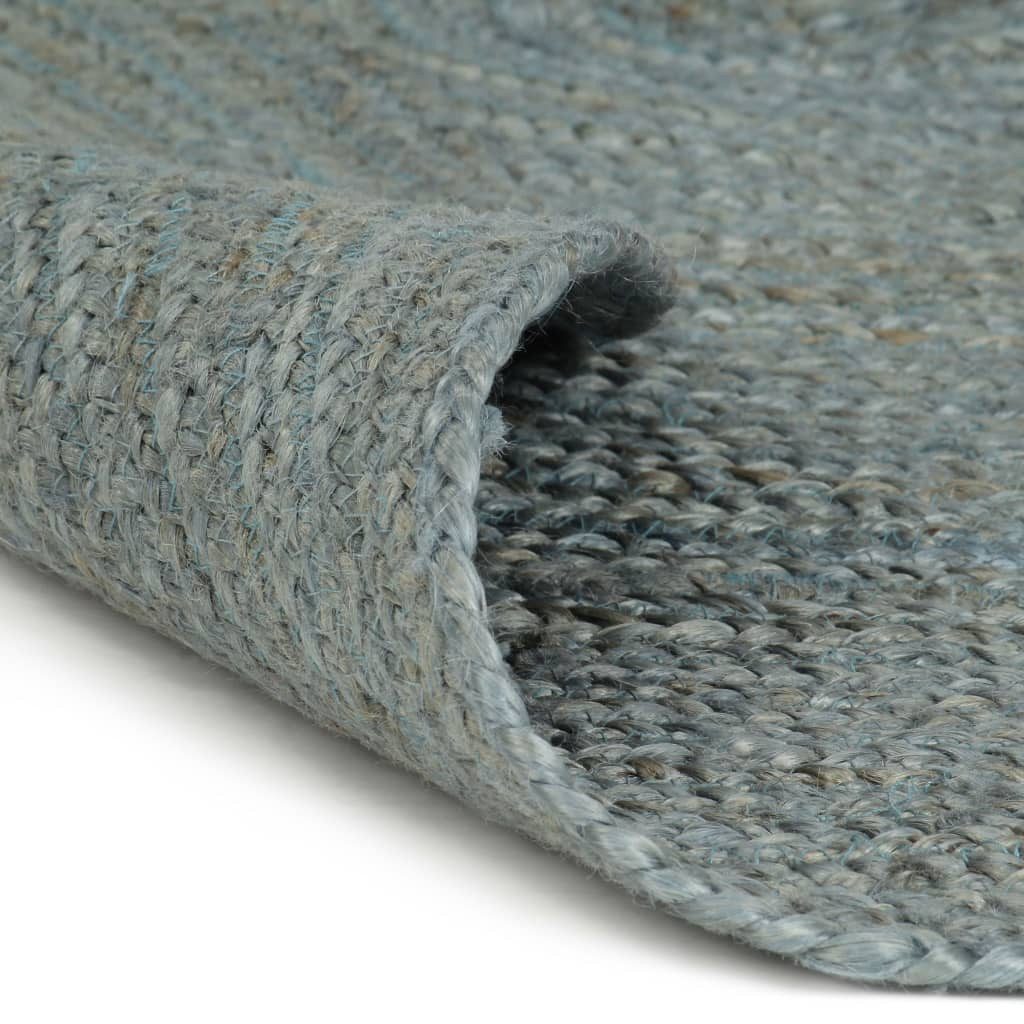 vidaXL Teppich, Handgefertigt Jute Rund 240 cm Olivgrün