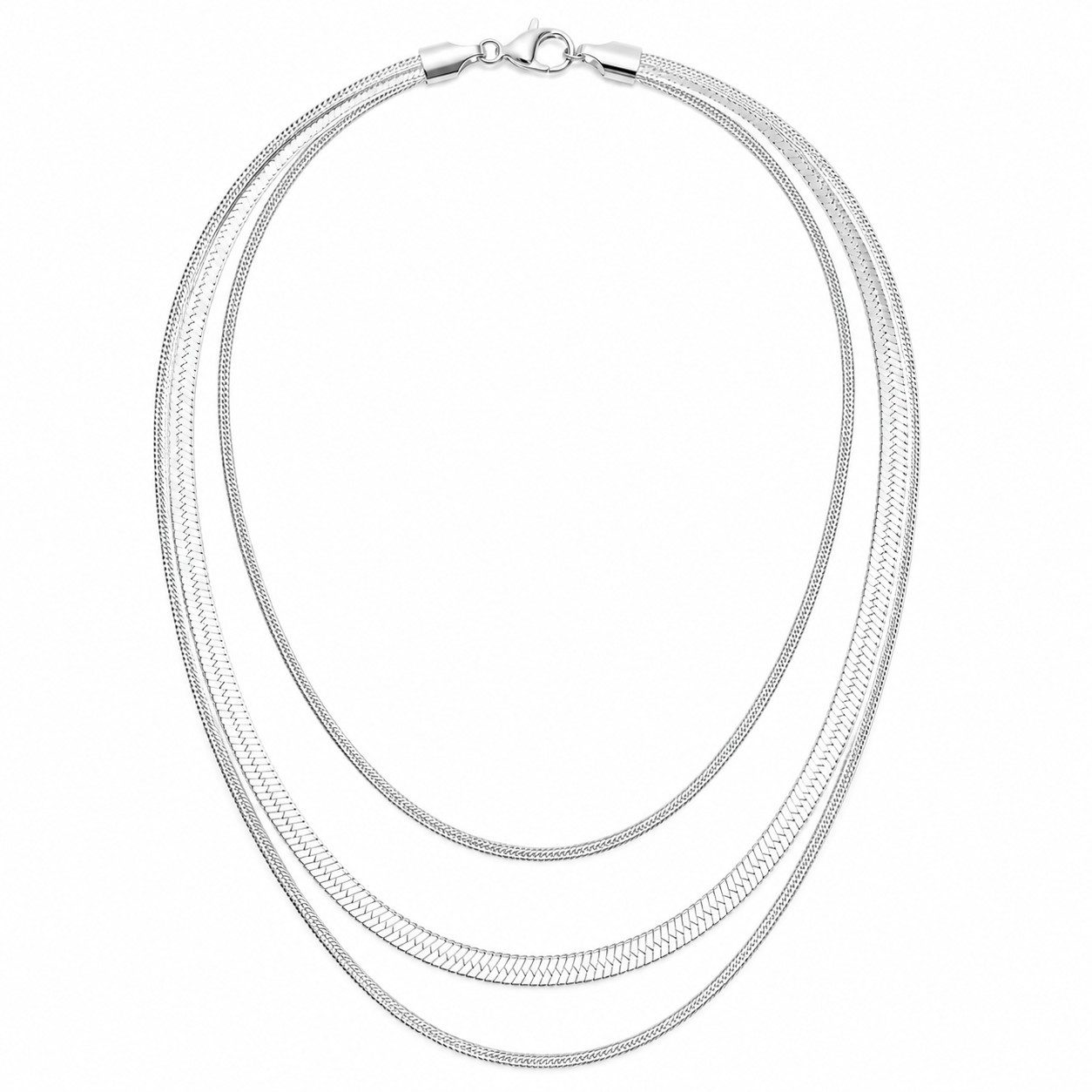 ROUGEMONT Schlangenkette Moderne Layering Halskette Schlangen Design 45cm, Hypoallergen