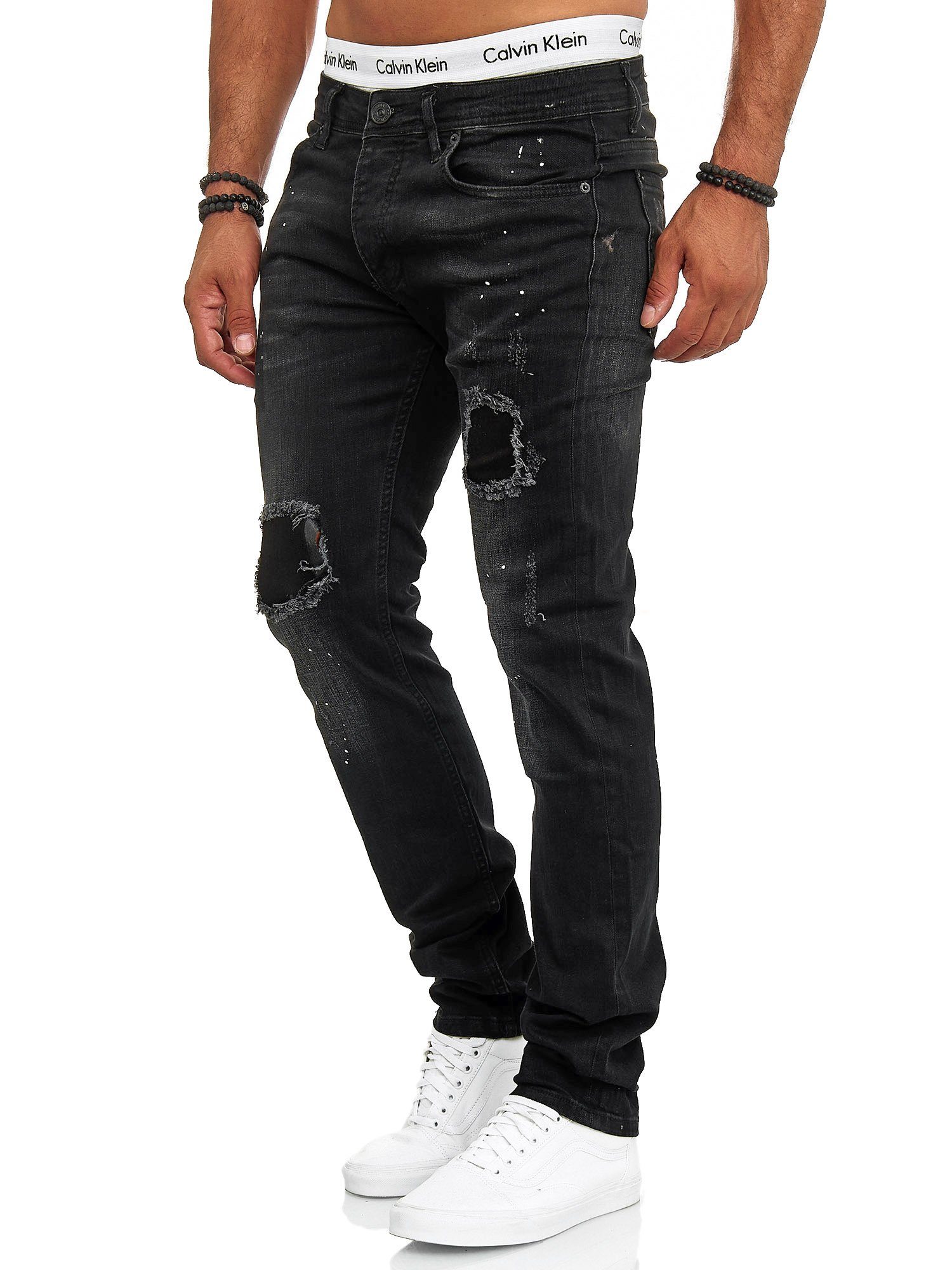 OneRedox Straight-Jeans J-700C (Jeanshose Designerjeans Freizeit Business Schwarz Bootcut, 1-tlg) 702 Casual