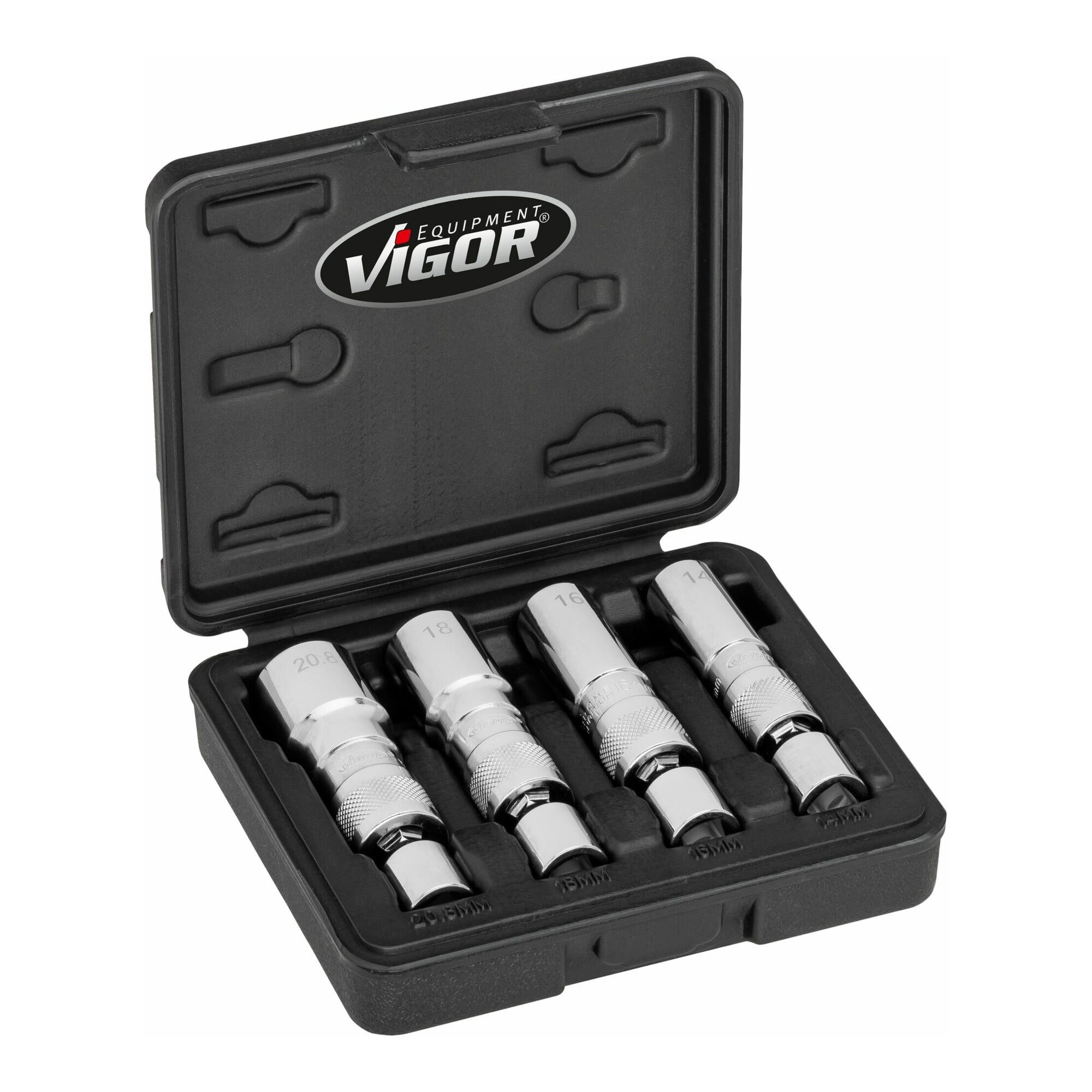 VIGOR Kompressor VIGOR Zündkerzen Steckschlüssel Satz, V7002/4, 3/8 Zoll (10 mm) Vierka