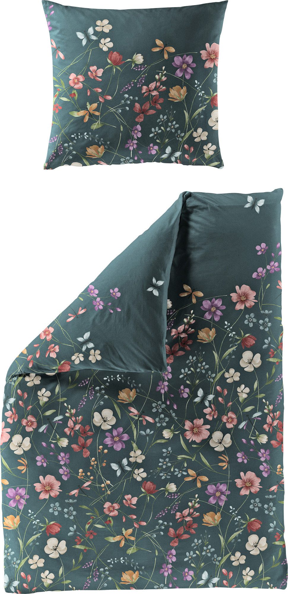 BIERBAUM Bettwäsche Bettwäsche, Mako-Satin, Blumen