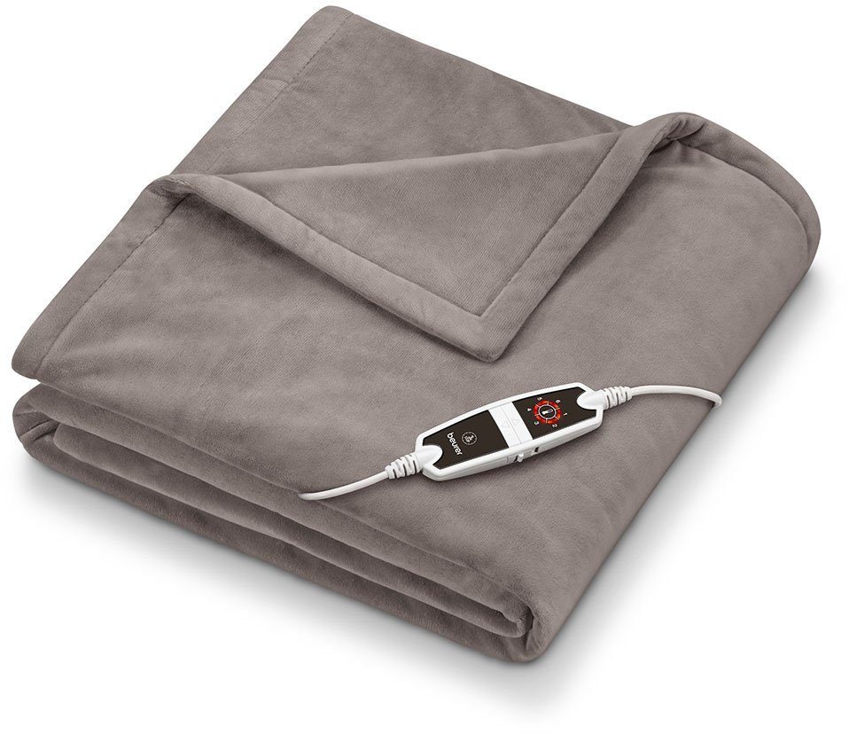 BEURER Heizdecke HD 150 XXL Cosy Taupe, kuschelig, maschinenwaschbar, mit Abschaltautomatik