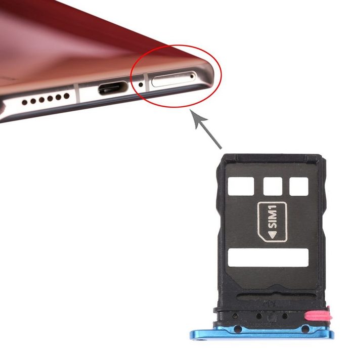 Wigento Für Huawei P40 Pro SIM Card Tray + NM Card Tray Karten Halter Blau Ersatz Smartphone-Adapter 0 cm