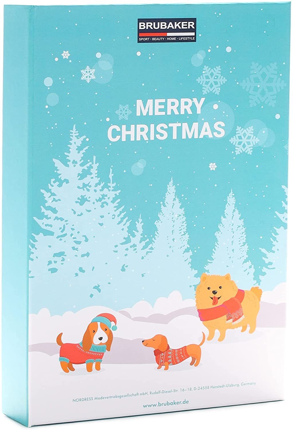 BRUBAKER befüllbarer Adventskalender DIY Hunde Weihnachtskalender zum Befüllen für Leckerlis (1-tlg), Kalender Weihnachten für Haustiere - 32,5 cm – Bild 3 von 5