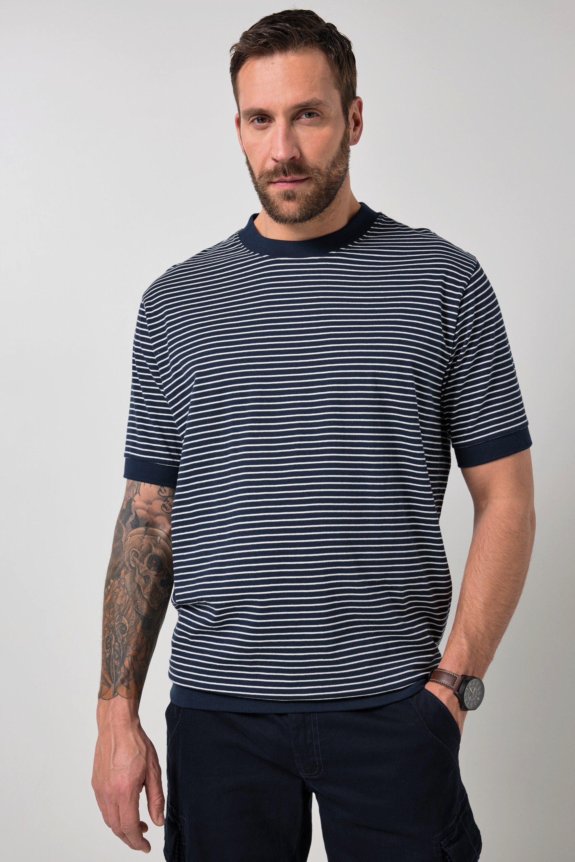 T-Shirt T-Shirt Bauchfit Ringel Halbarm bis 8 XL