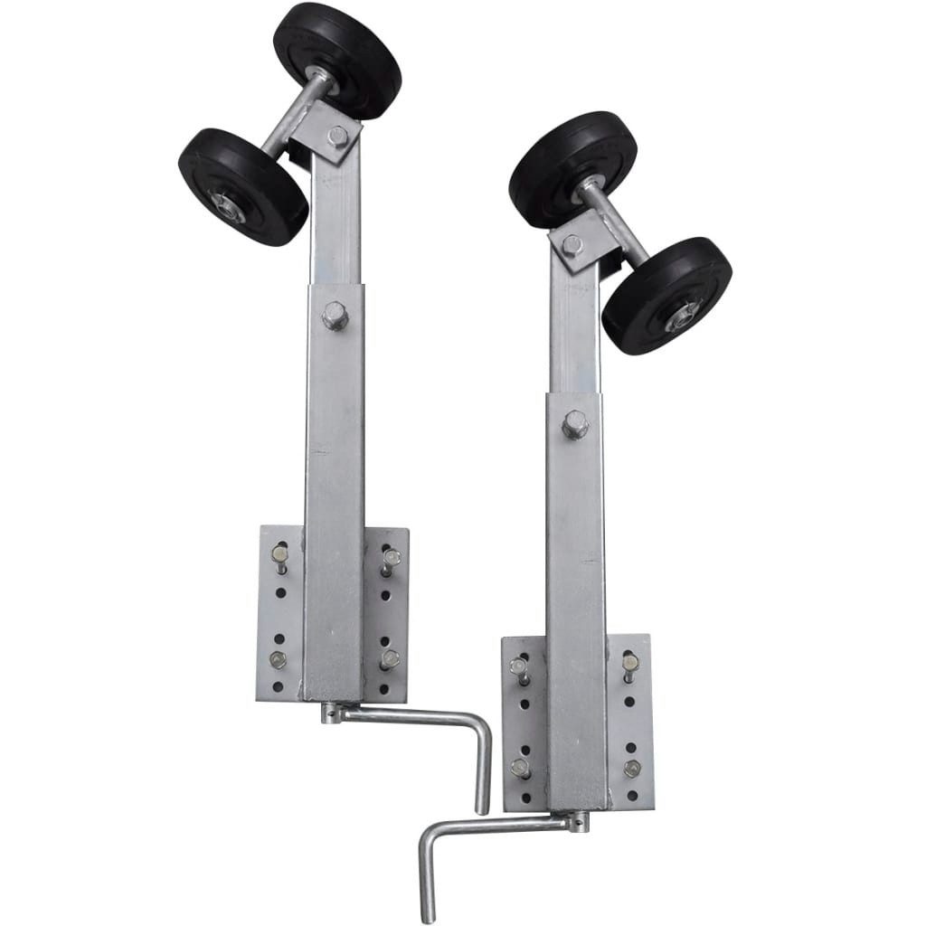 vidaXL Anhänger Bootstrailer-Stützen Doppelrollen 2er-Set 59-84 cm