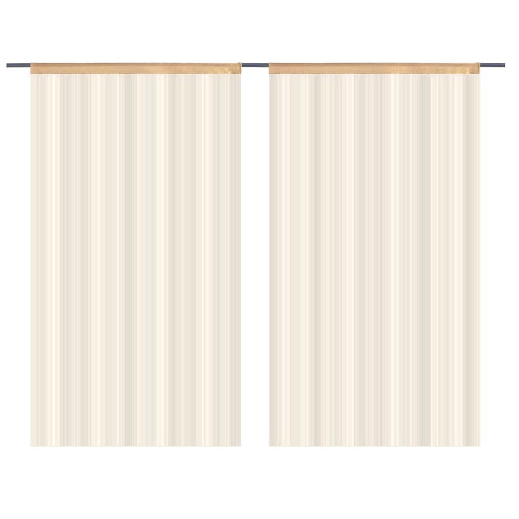 furnicato Vorhang Fadenvorhänge 2 Stk. 140 x 250 cm Beige günstig online kaufen