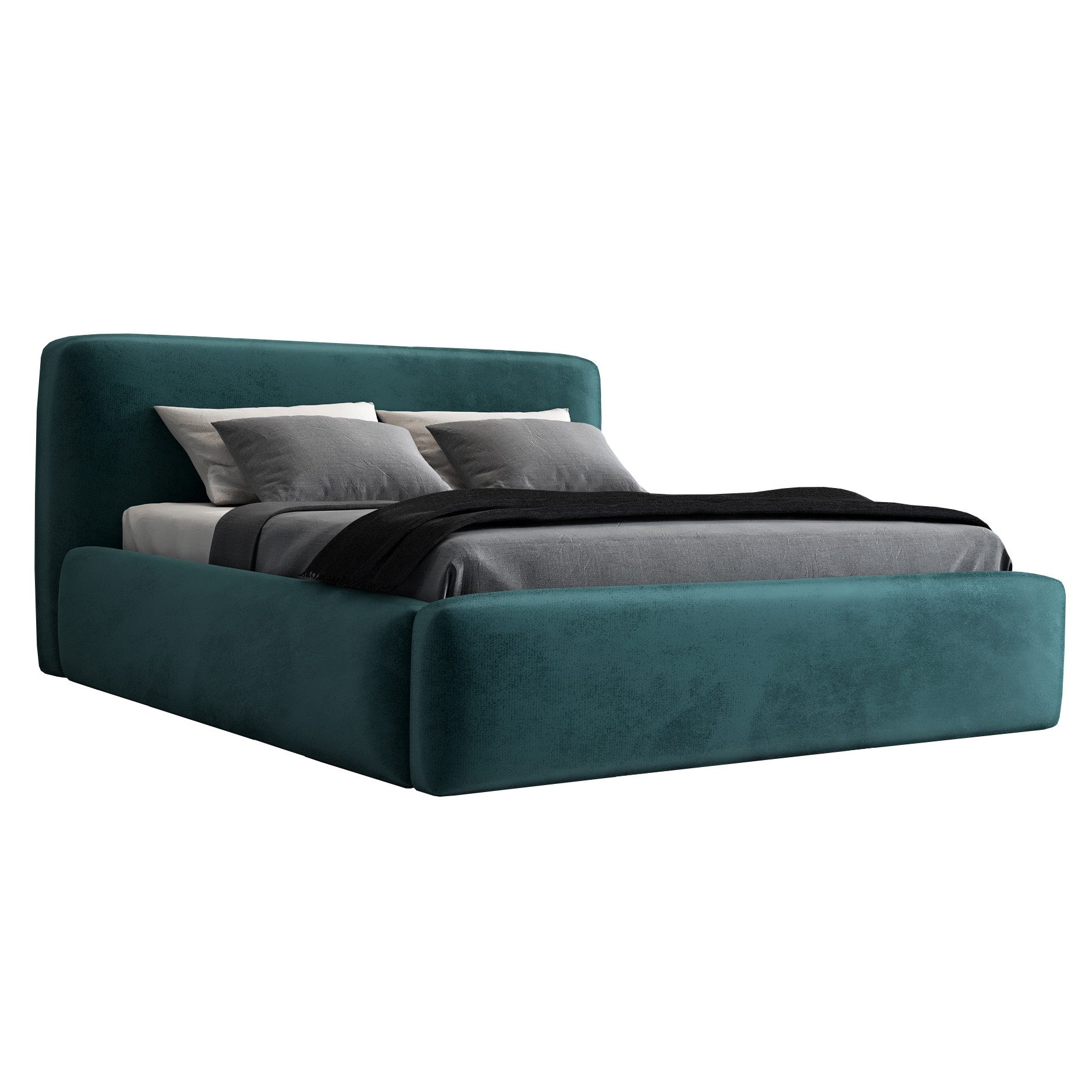 Polsterbett LUMO-OM mit Bettkasten und Lattenrost.