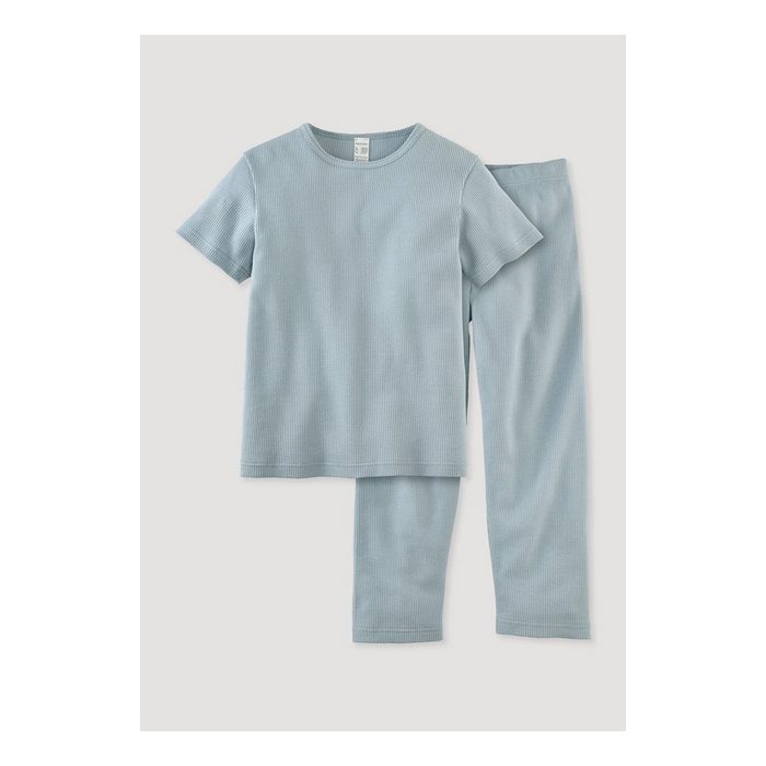 Hessnatur Pyjama aus Bio-Baumwolle mit Leinen (2 tlg)