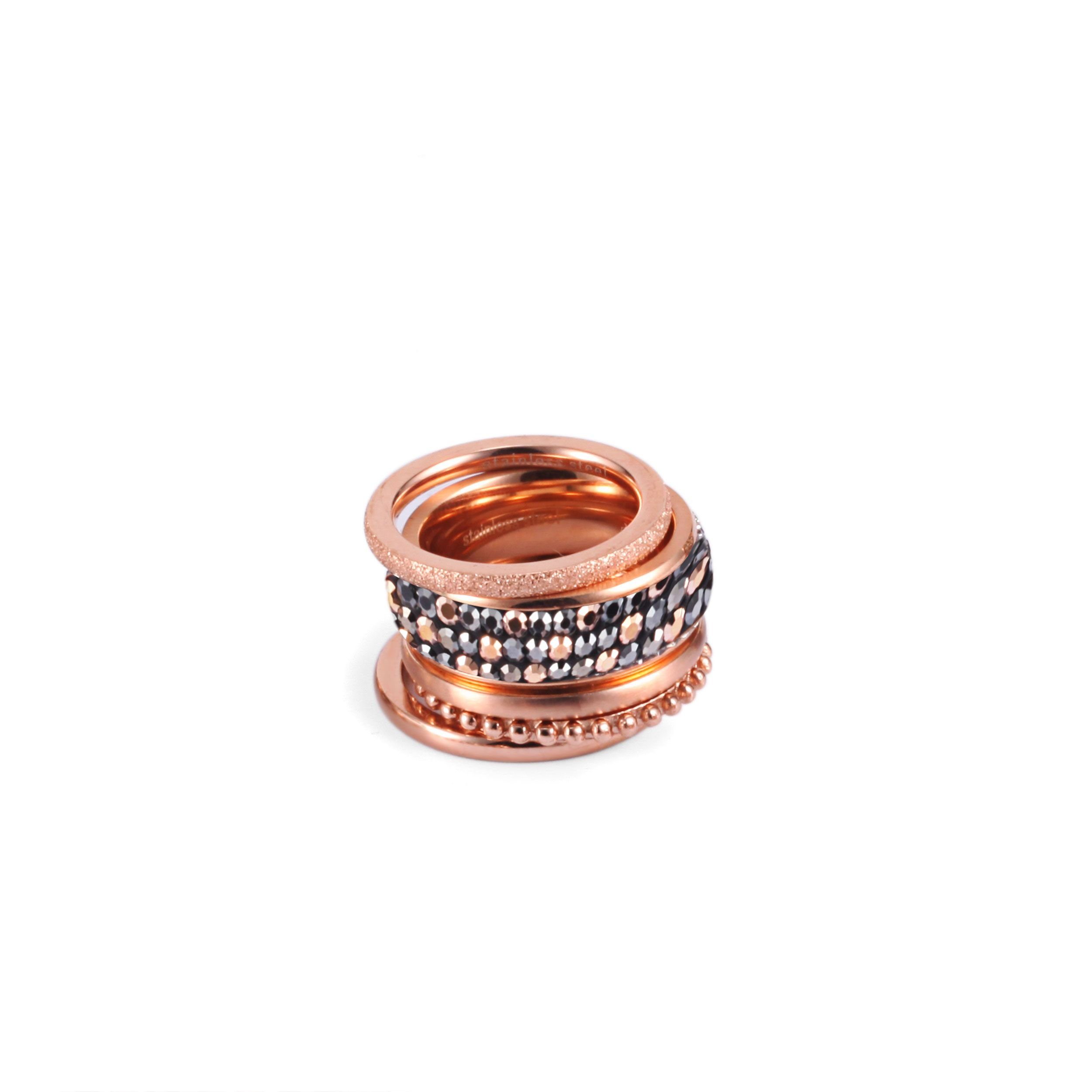 Kingka Ring-Set Glamour Crystals Ring Set "BRILLO", mit Zirkonia