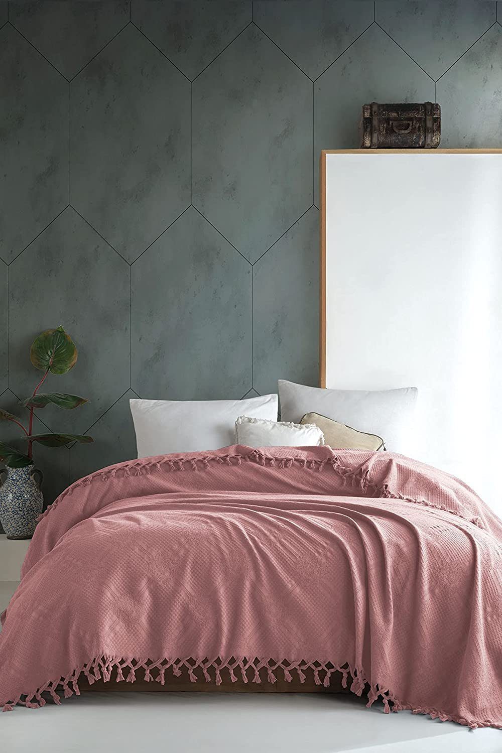 BOHORIA® Beddensprei in wafellook, Urban Loft, extra groot 220 x 240cm, 100% katoen, Oeko-Tex