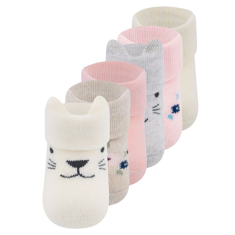 Ewers (6-Paar) Katze/Blümchen/Uni Socken Socken Newborn