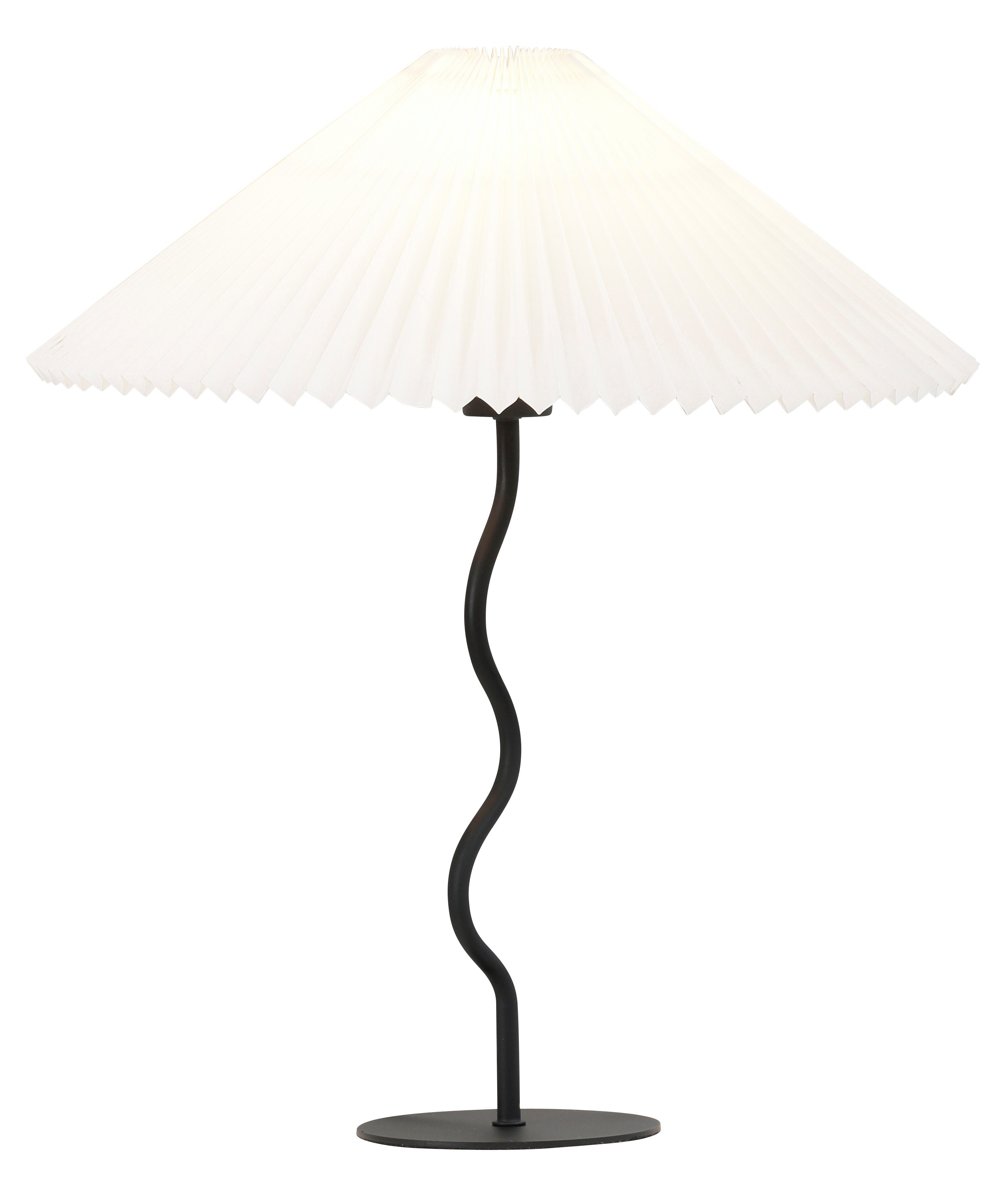 LeGer Home by Lena schwarz/weiß Leuchtmittel, ohne Optik Sonnenschirm Plisseeoptik Tischlampe, Letty, Tischleuchte Stoffschirm Gercke Papierlampe in