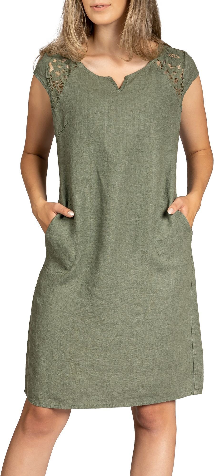 Caspar Sommerkleid SKL042 Damen Sommer Leinenkleid günstig online kaufen