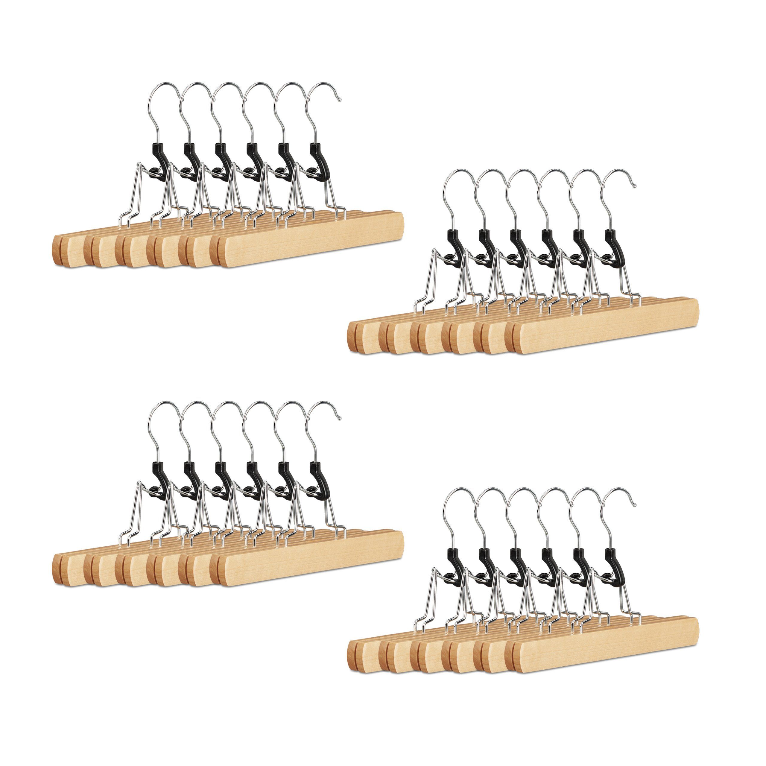 Kleiderbügel 24 x Hosenspanner Holz