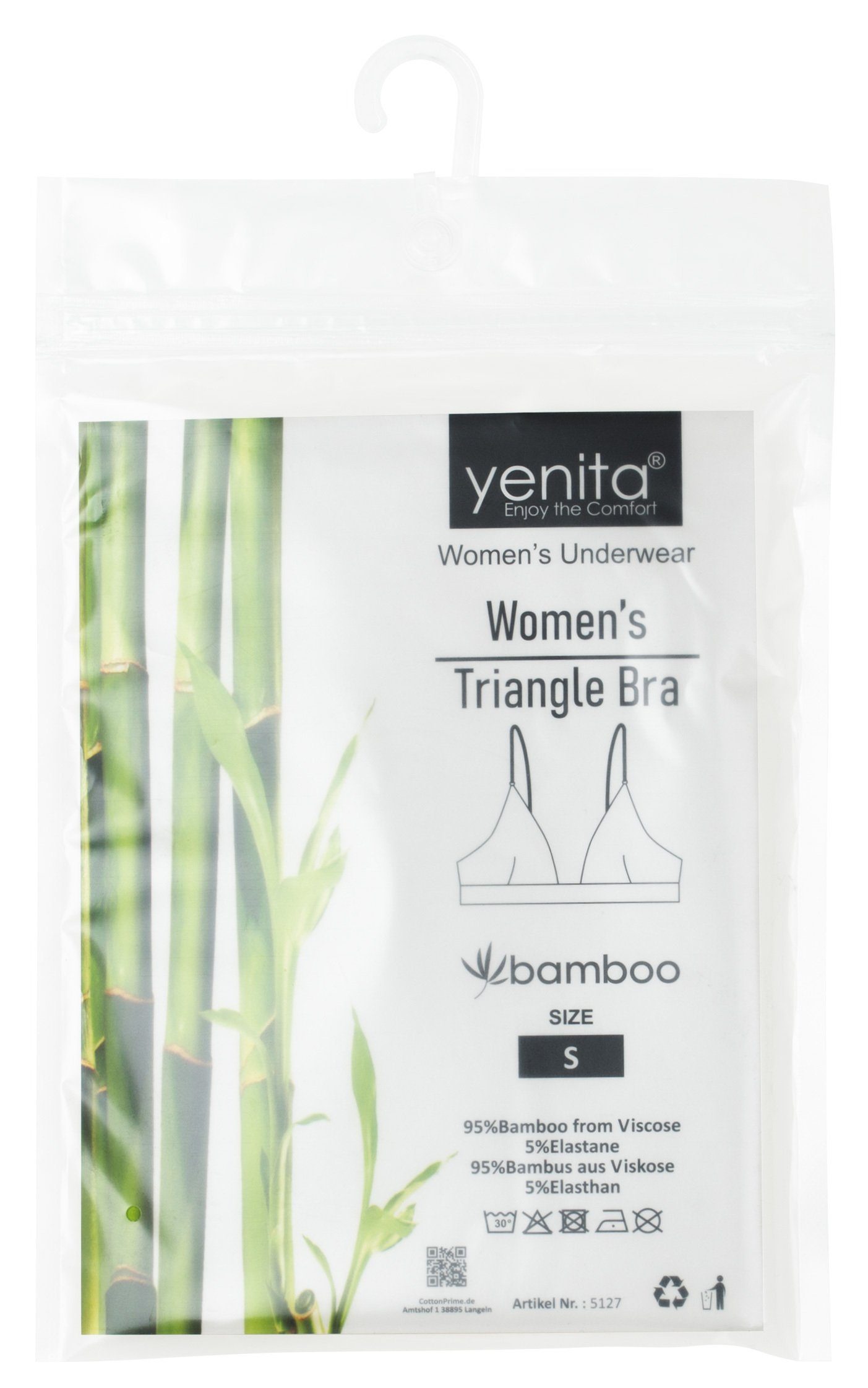 Yenita® Bustier Triangel BH aus Viskose ohne Bügel und elastischem Gummibund