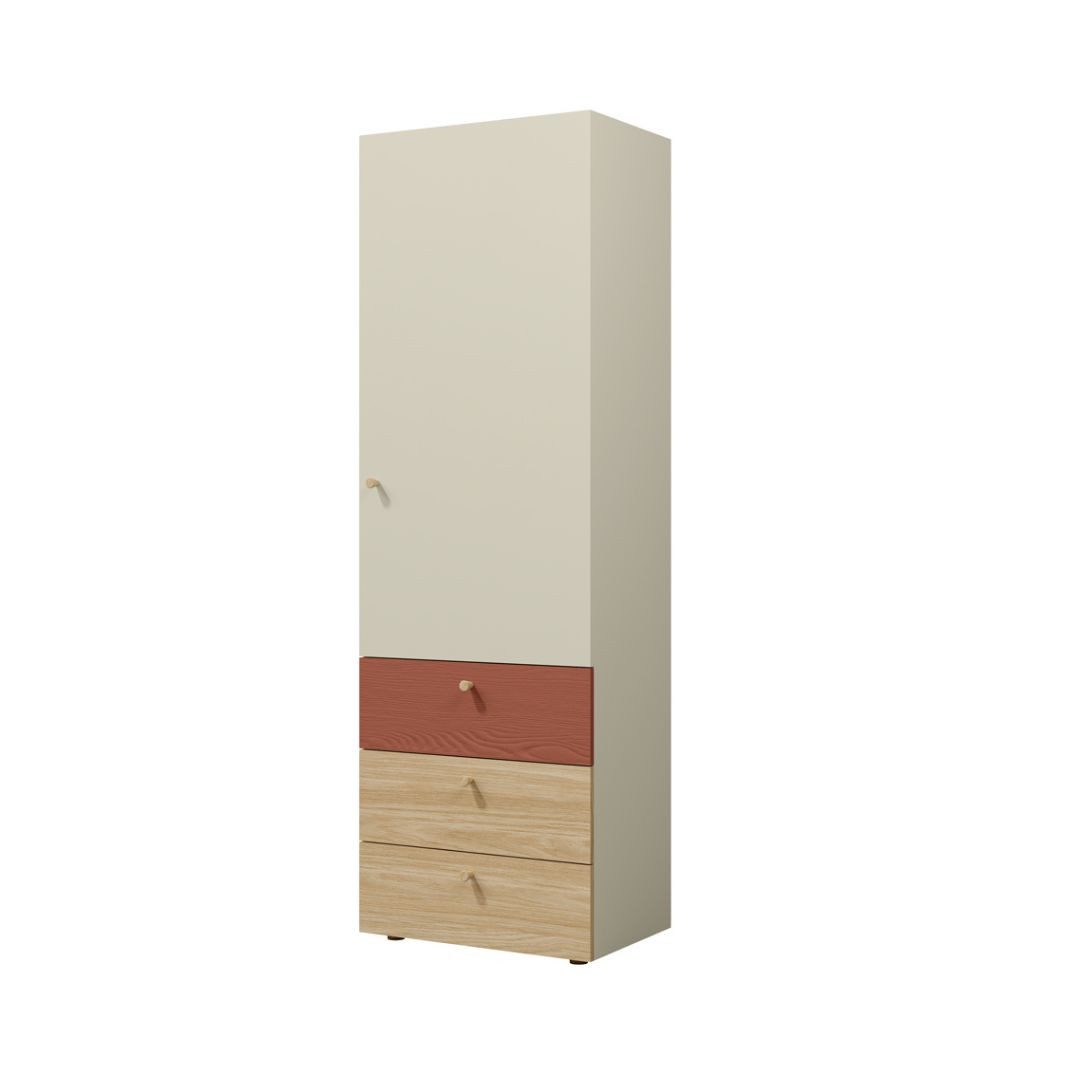 Compleo Kleiderschrank schmal, Kinderzimmerschrank mit 3 Schubladen SKY