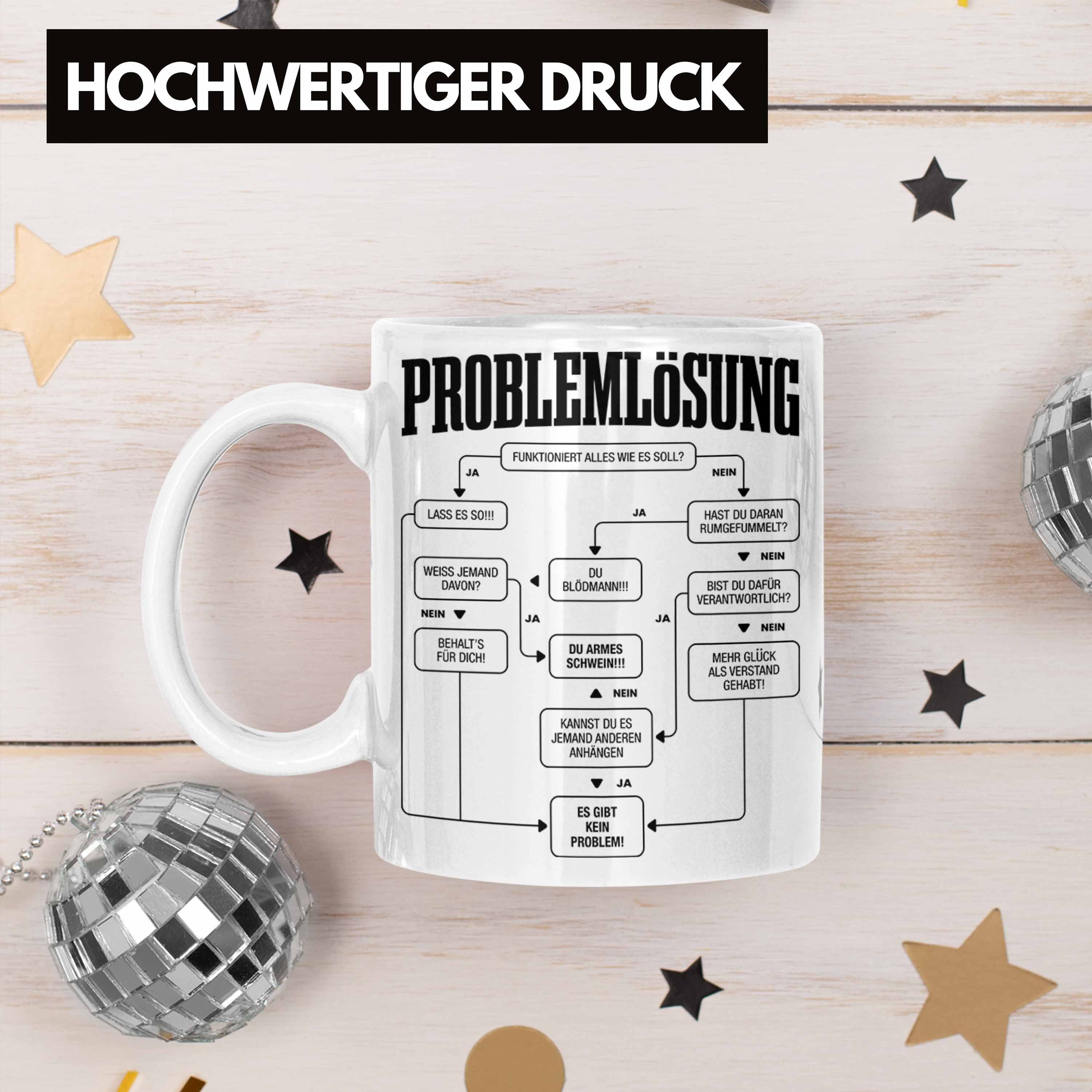 Trendation Tasse Trendation - Problemlösung Tasse Geschenk für Männer Sprüche Geschenki