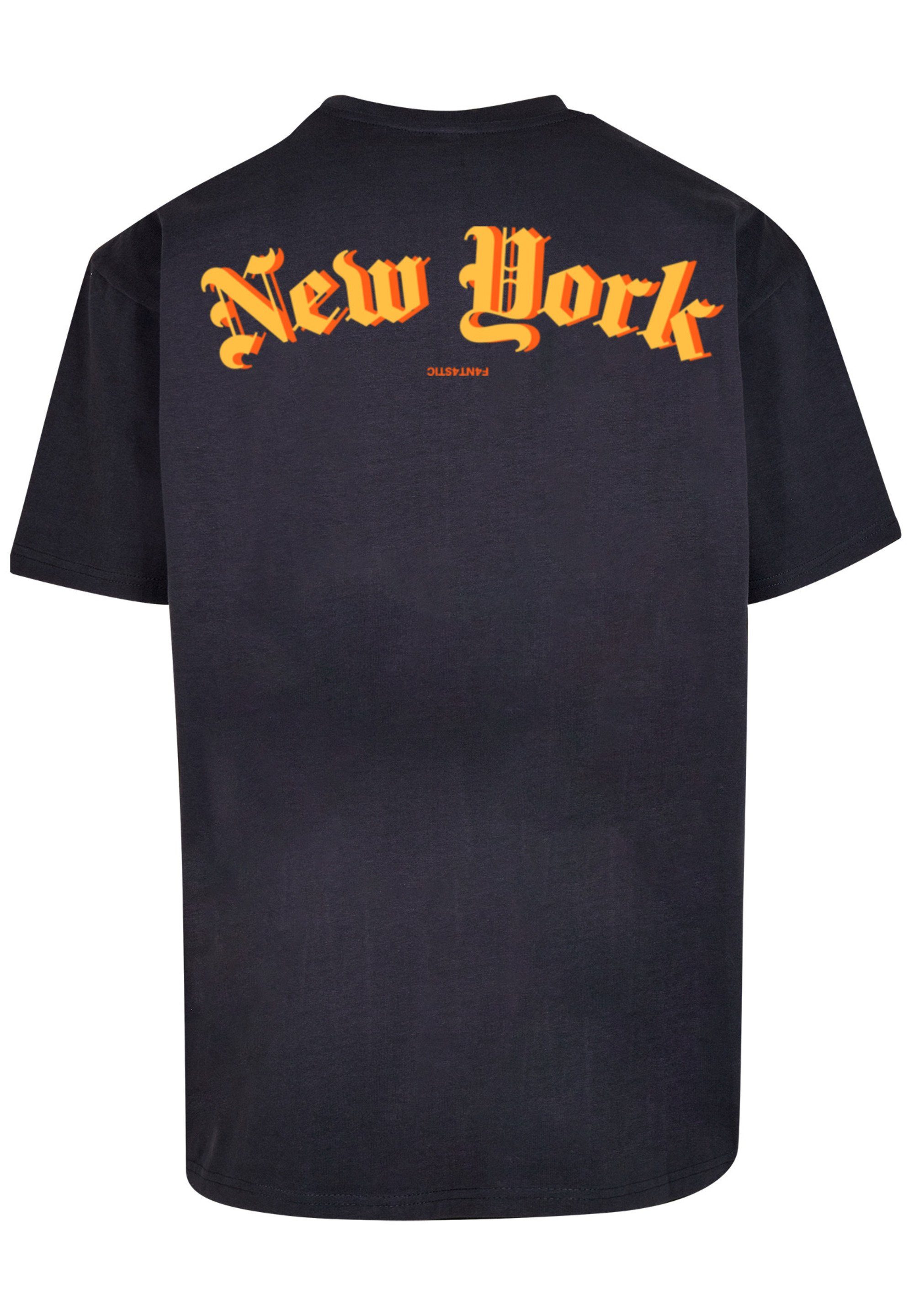 F4NT4STIC T-Shirt Print New TEE York OVERSIZE navy Orange