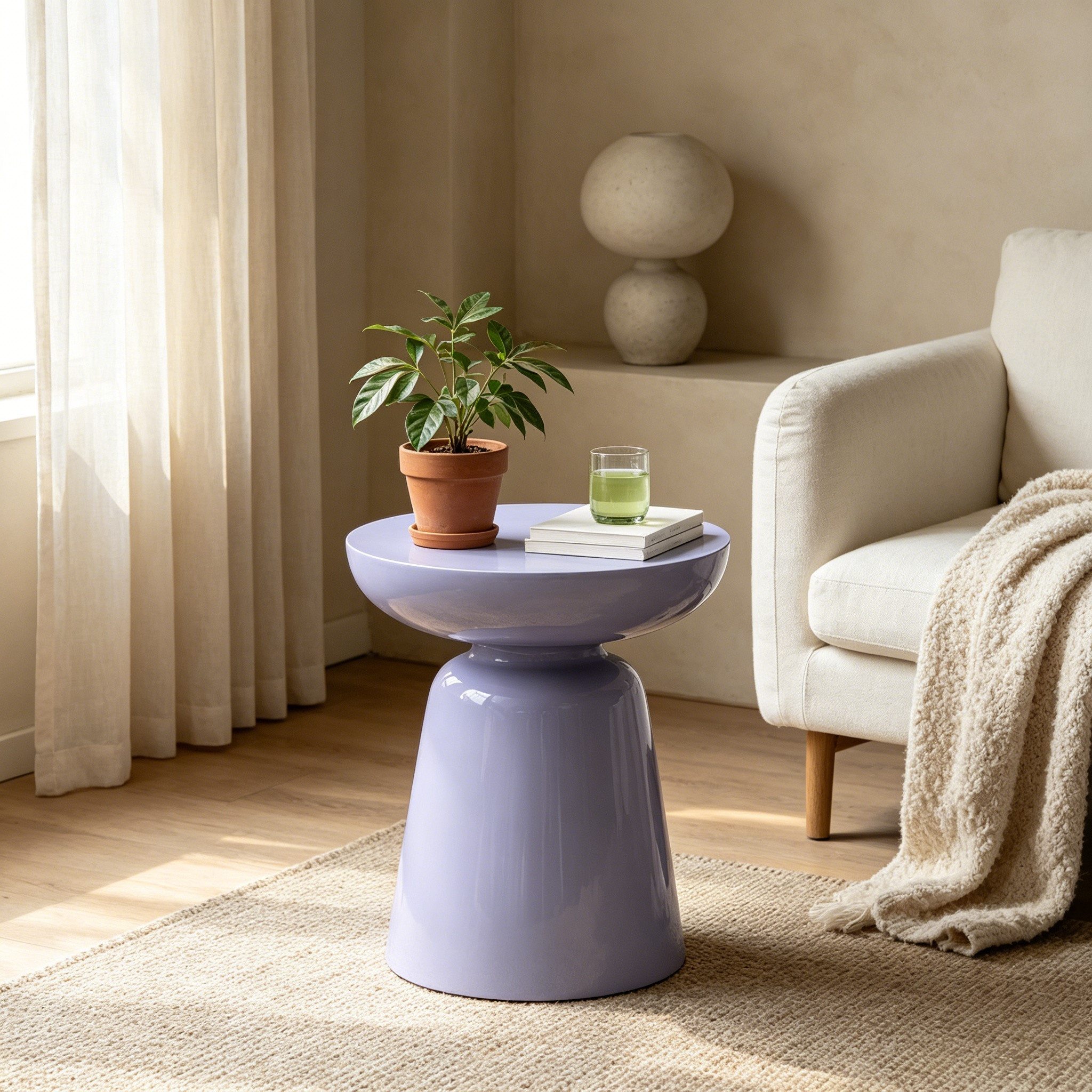 WILLIAMSPACE Couchtisch Meta Runder Beistelltisch aus Fiberglas, Moderner Design-Tisch (1 St)