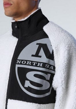 North Sails Sweatjacke Sweatshirtjacke Fleece sweatshirt with maxi logo Ton-in-Ton-Nähte