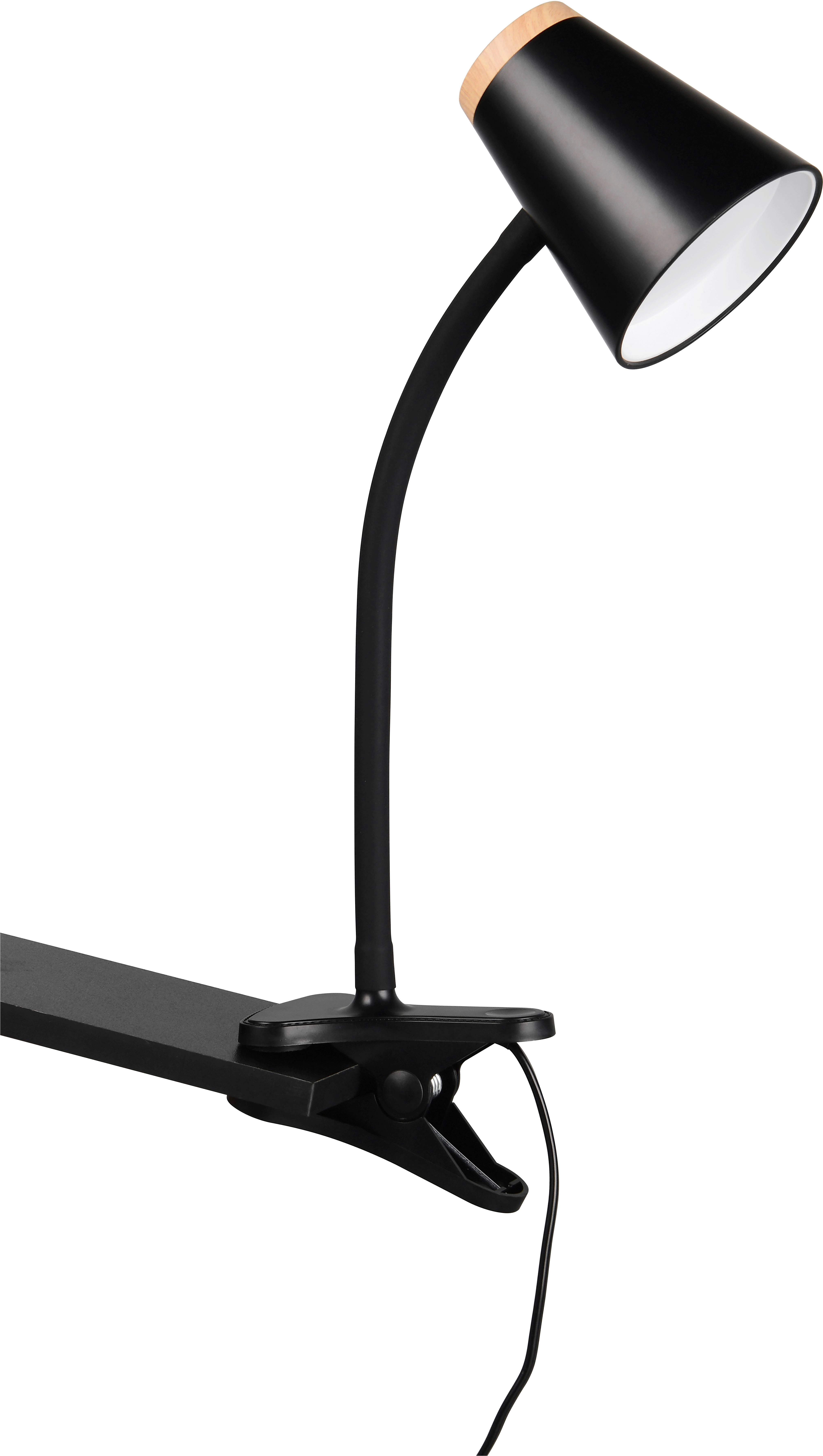 Reality Leuchten LED Klemmtischleuchte PONGO, LED Klemmleuchte mit Kabel und Kippschalter, 4,5W 500 Lumen, Ein-/Ausschalter, LED fest integriert, Warmweiß, 3000K warmweiß, verstellbare Klemmleuchte, Klammer 1-3 cm weit, H.33cm