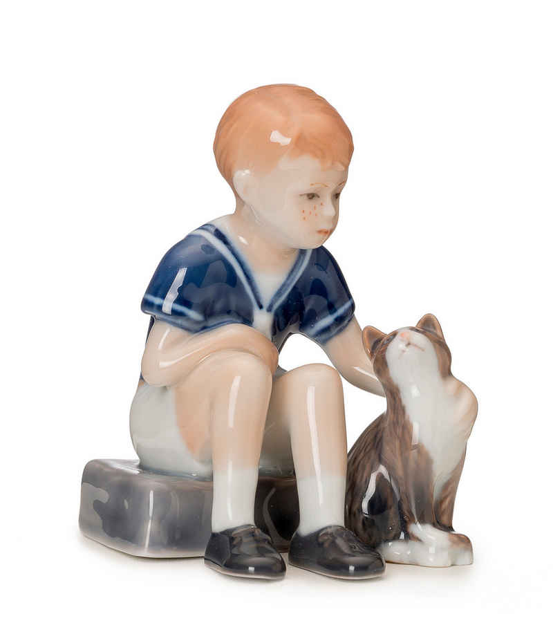 ROYAL COPENHAGEN Dekofigur Royal Copenhagen Kinder Figur 'Jens mit kleiner Katze'