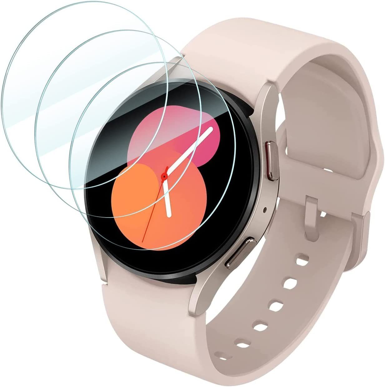 MSM Schutzfolie 3X Hartglas für Samsung Galaxy Watch 5 40 mm Panzerfolie Display Schutzfolie 9H