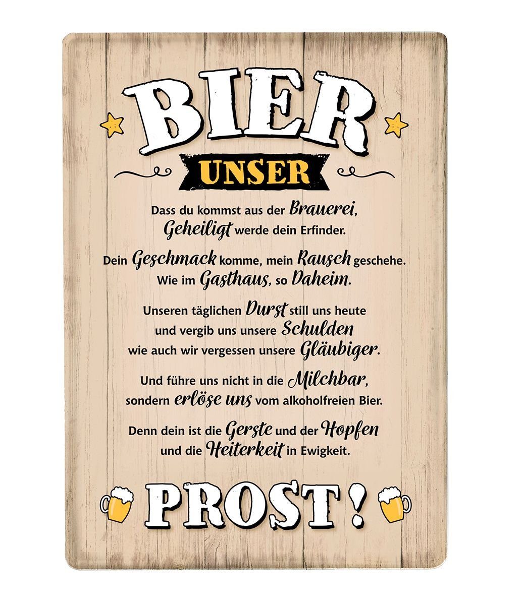 GILDE Wandbild, Bier, Grosses tolles Bier Freunde Metallschild Modell BIER UNSER Ma
