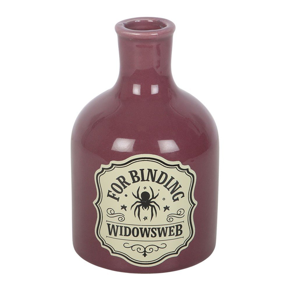 Something Different Dekovase Widowsweb - Mini Hexen-Flasche als Gothic Kerzenhalter & Vase violett