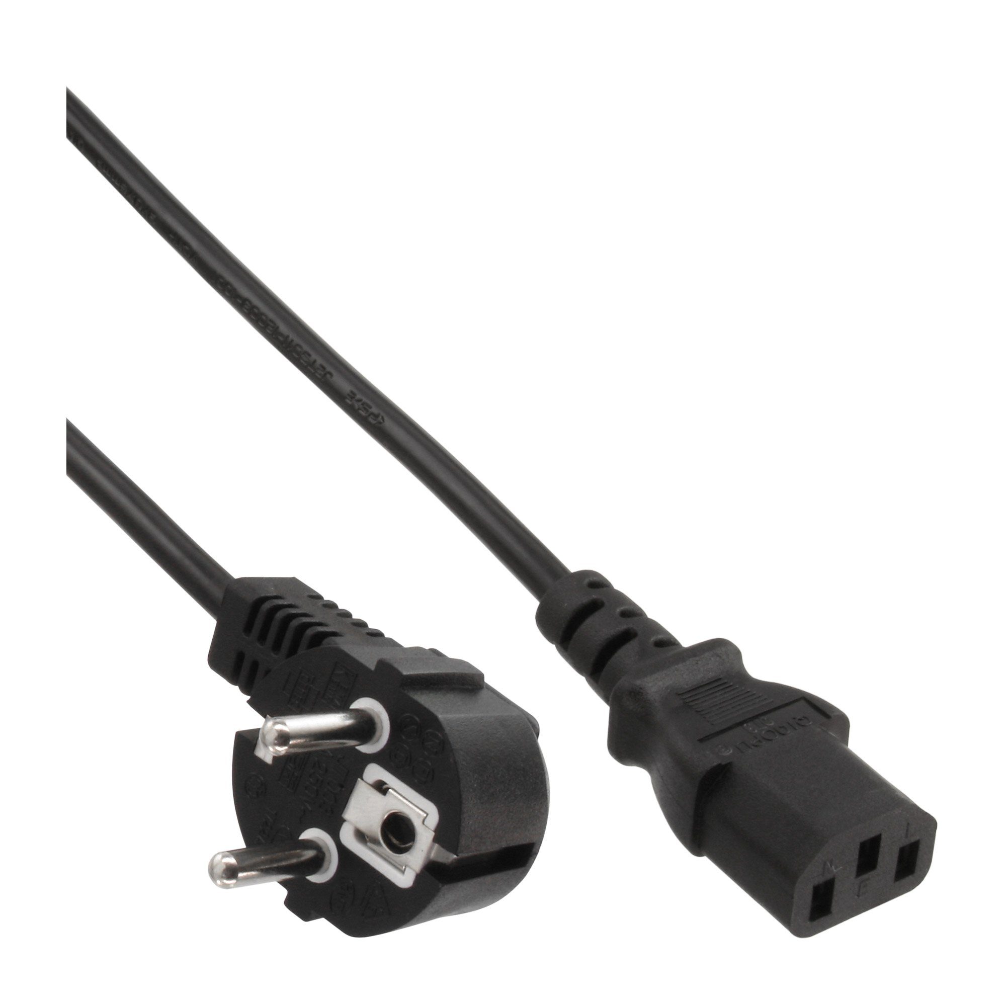 C13, INTOS Stromkabel AG 5m ELECTRONIC Netzkabel, Kaltgerätestecker Schutzkontakt auf InLine®