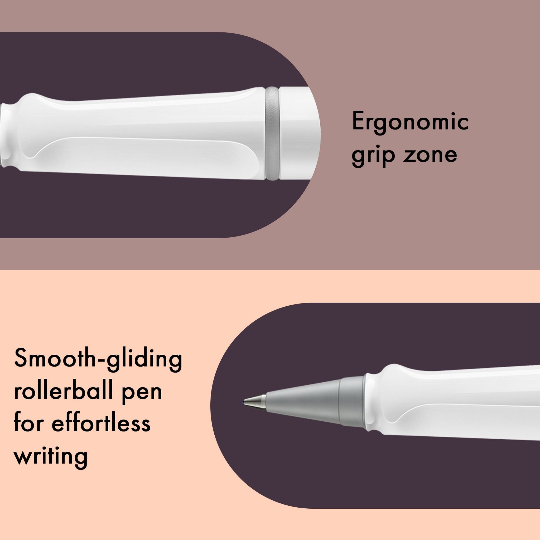 LAMY Tintenroller LAMY Tintenroller Safari Weiß ROLL-INK Füller ergonomisch mit löschbar – Bild 5 von 5