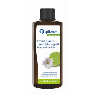 Spitzner Massageöl Spitzner Aroma Haut- und Massageöl Limette Geranium 190 ml