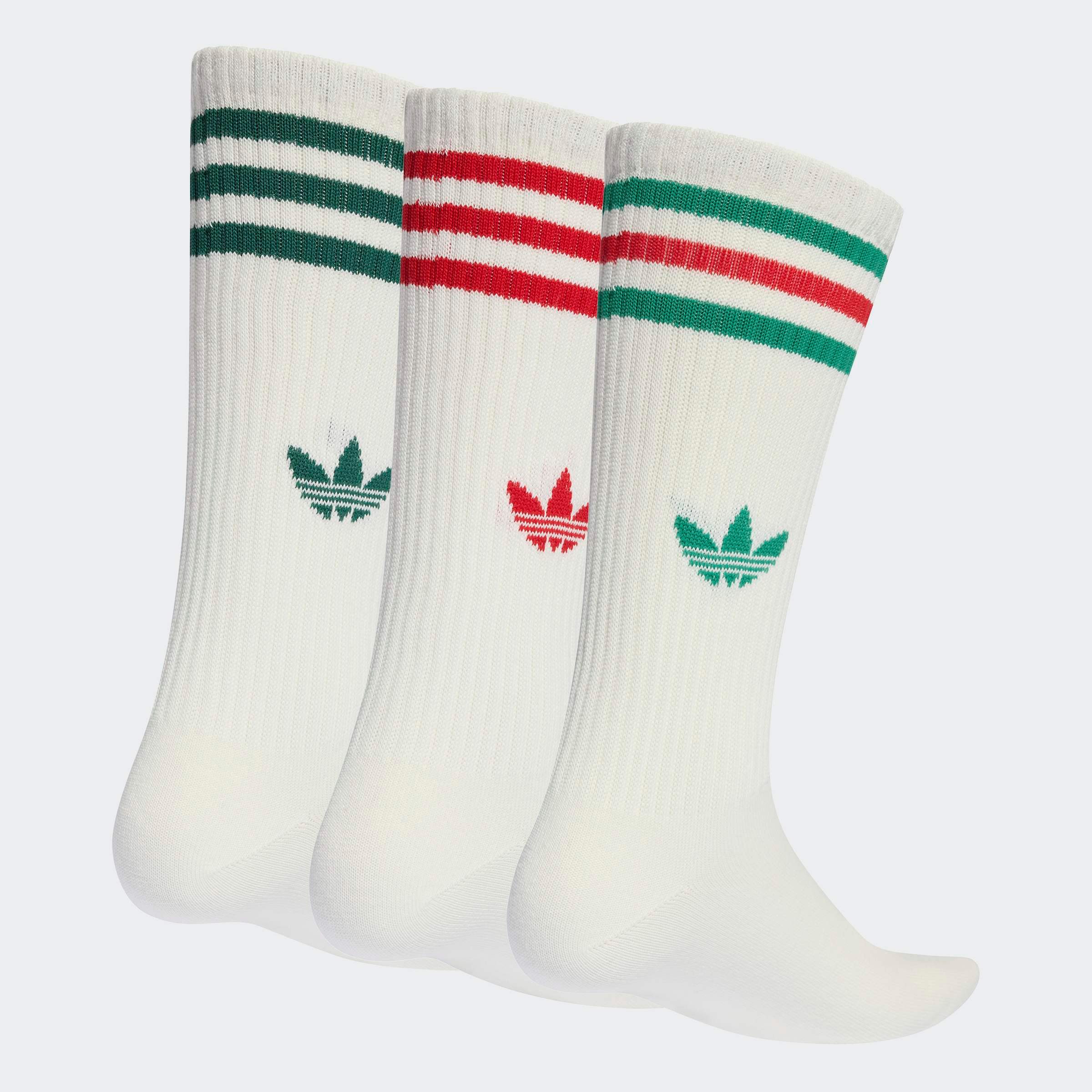 adidas Originals Sportsocken 3-STREIFEN HIGH CREW, 3 PAAR (3-Paar) wadenlange Passform, 3er-Pack, für Erwachsene