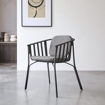 Tikamoon Esszimmerstuhl Grazi Stuhl aus Aluminium und Stoff