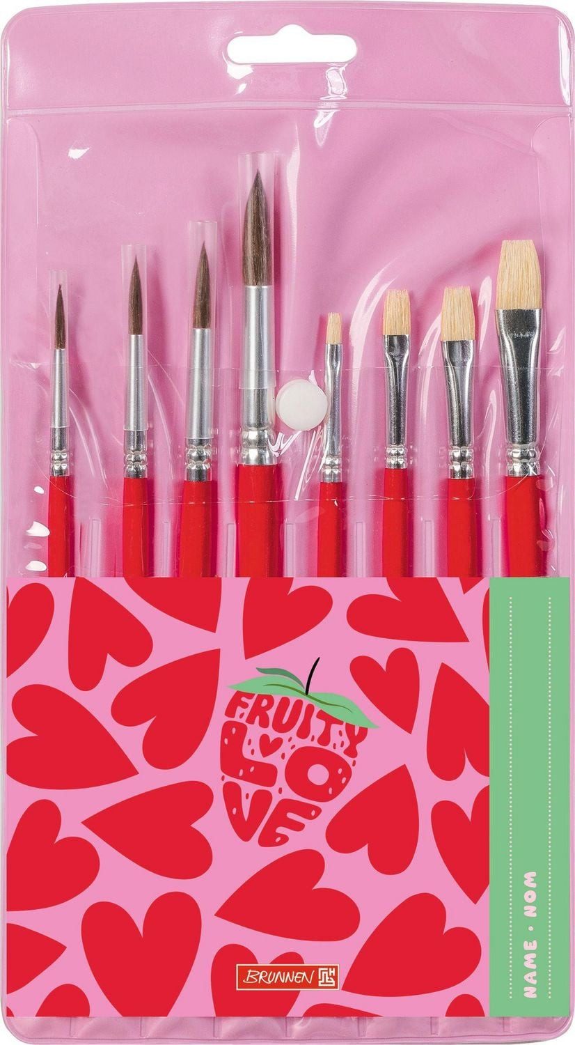 BRUNNEN Pinsel Brunnen Schulpinsel 8er-Set Fruity Love hochwertige Pinsel für die Sch