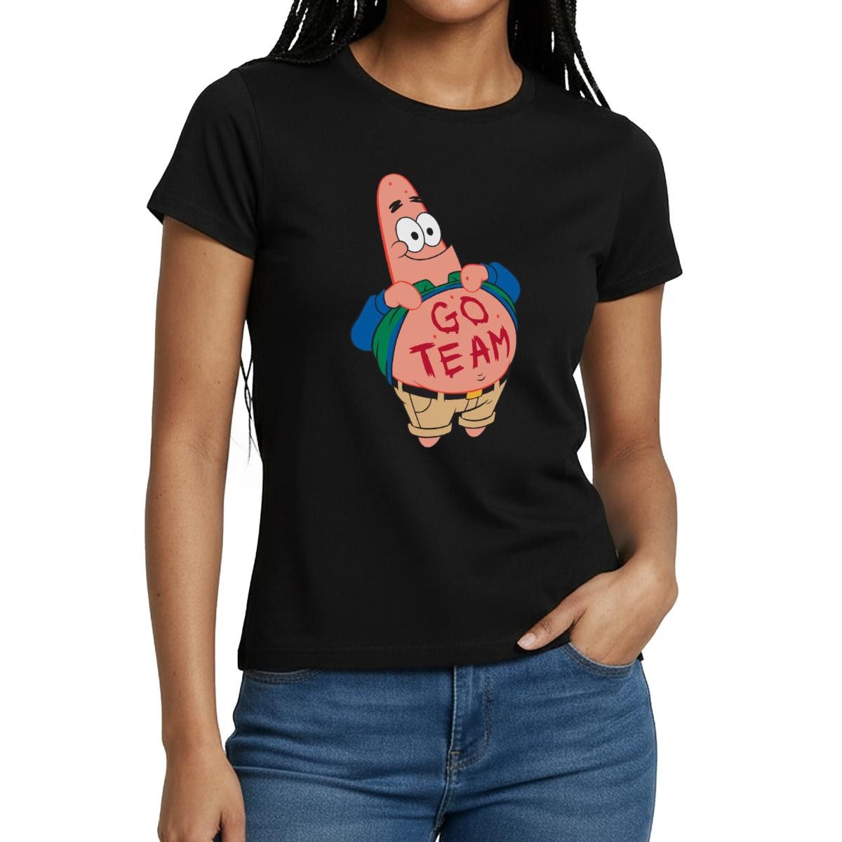T-Shirt Spongebob Schwammkopf Patrick Star Go Team Design Frauen T-Shirt