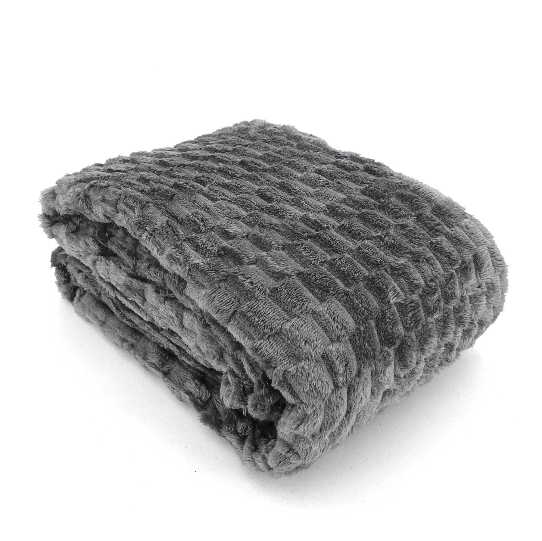 flauschige Flanell Kuscheldecke 150x200 Sofadecke, heimtexland, Hoch-Tief-Struktur I temperaturausgleichend I super weich