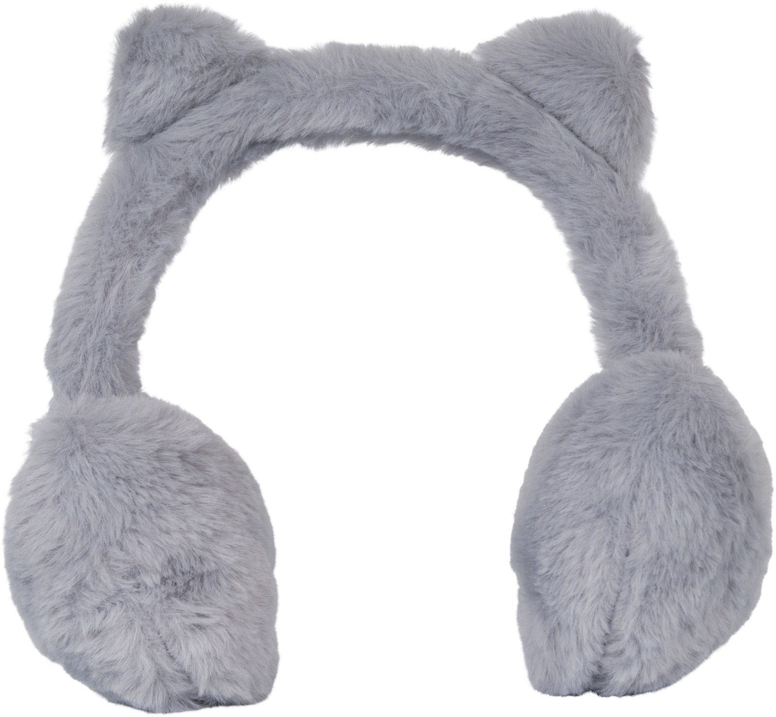styleBREAKER Stirnband (1-St) Plüsch Ohrenschützer mit Öhrchen Grau