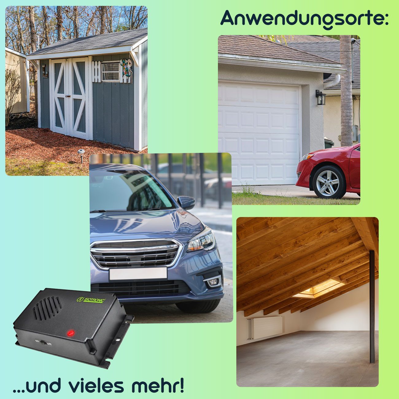 ISOTRONIC Ultraschall-Tierabwehr Mobile Ultraschall Marder-Abwehr, Batteriebetrieben für KFZ & Haus, 1-tlg., Batteriebetriebener Marder-Schreck für KFZ, Haus &  – Bild 4 von 5
