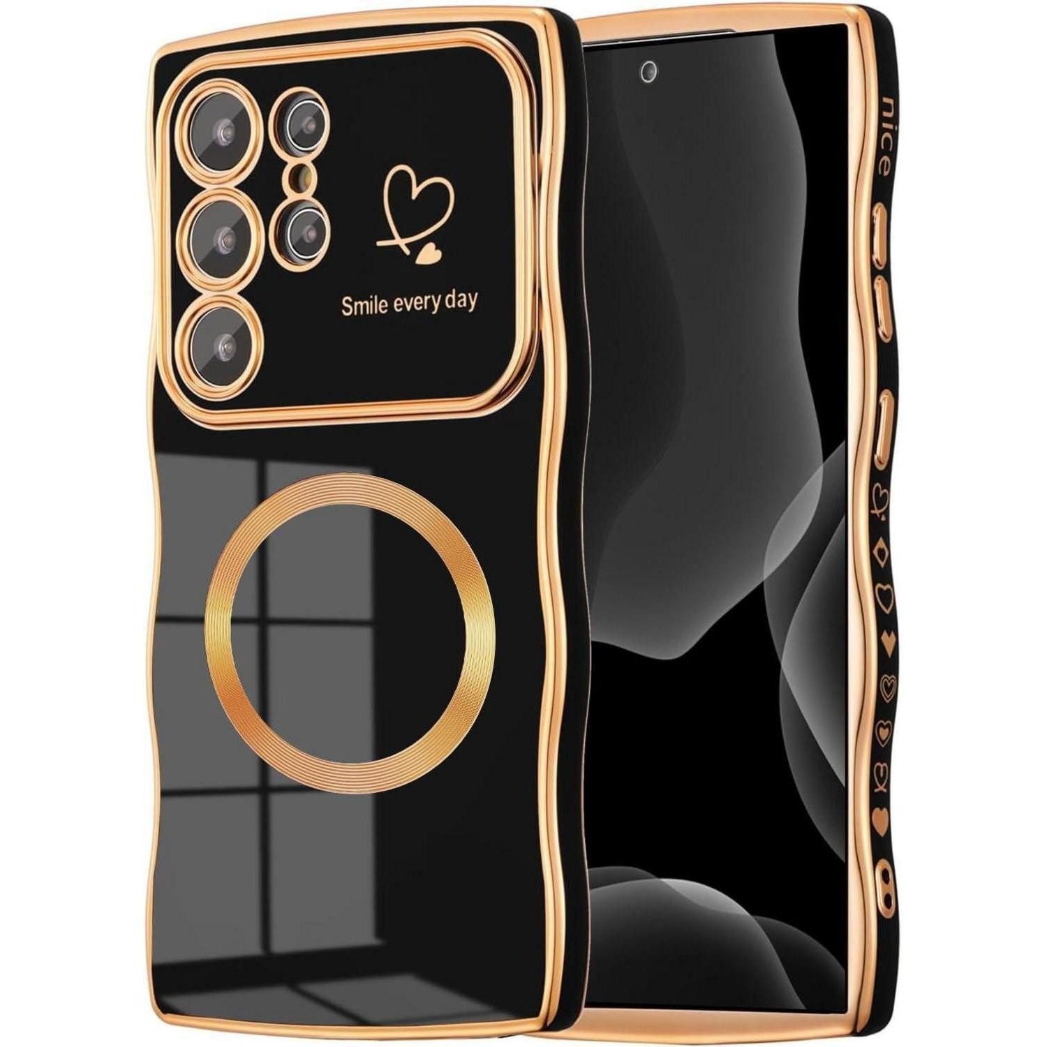 LuxusKollektion Handyhülle Handyhülle S25 Ultra MagSafe Silikon Samsung galaxy S25 Ultra Schwarz