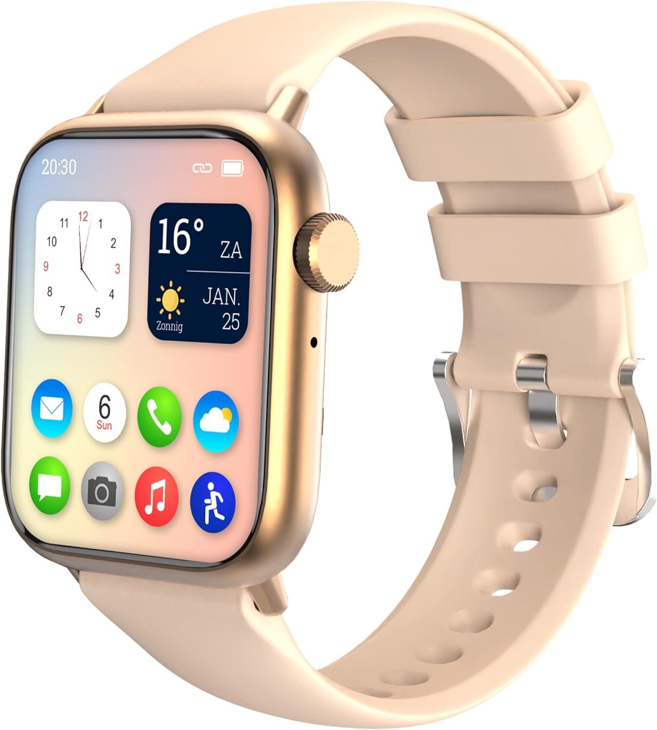 NV Nuvance Smartwatch (1,83 Zoll, Android, iOS), mit Pulsuhr und Fitness Tracker Herzfrequenzmesser IP67 Wasserdicht