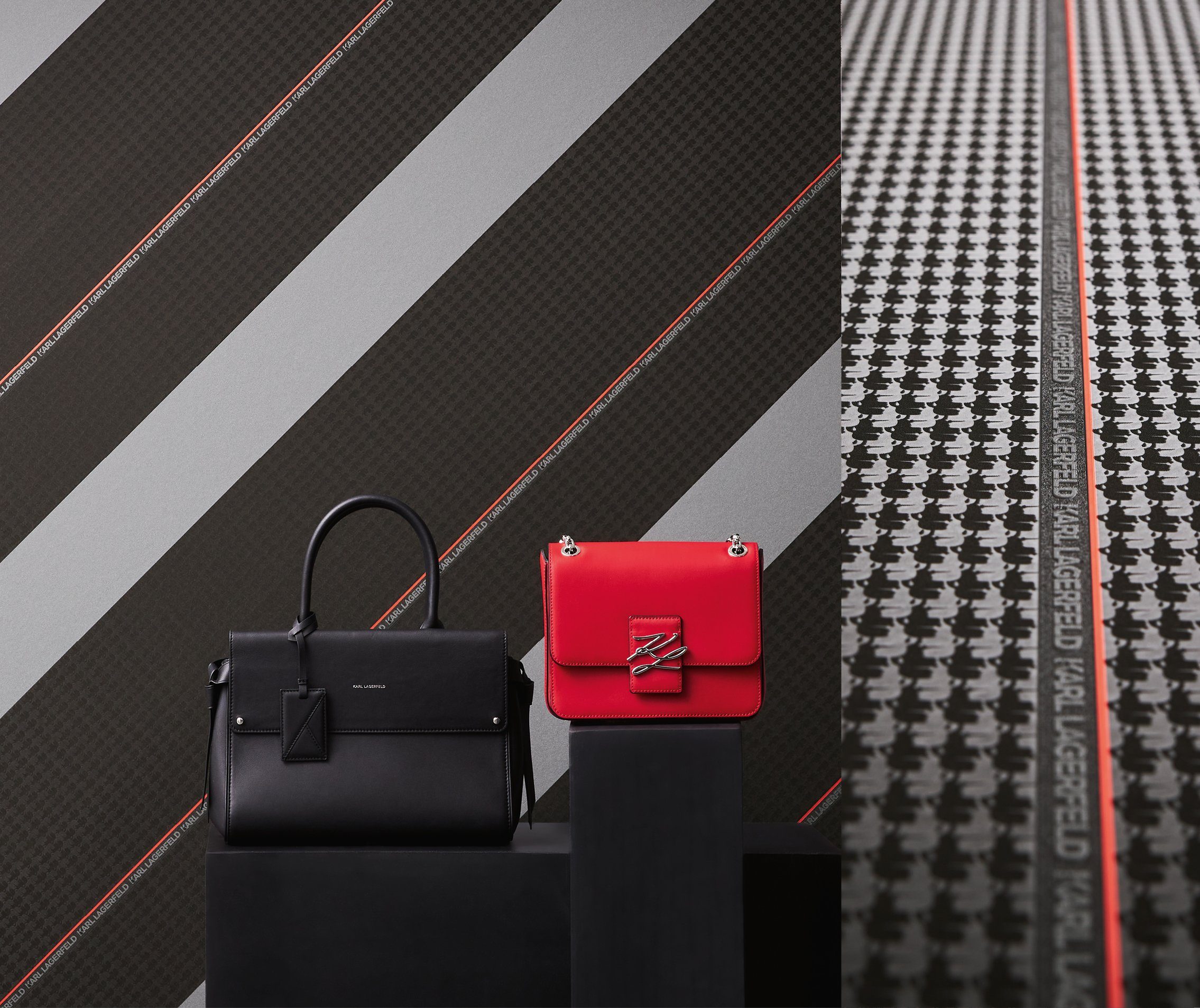 KARL LAGERFELD Mustertapete Karl Lagerfeld, Design Tapete, schwarz, rot 378481