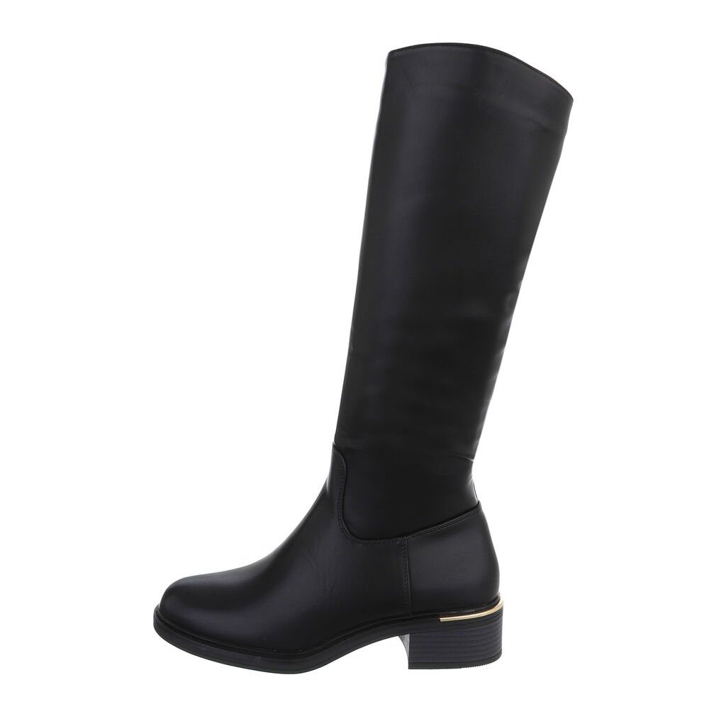 Ital-Design Damen Freizeit Stiefel (84463198) Blockabsatz Klassische Stiefel in Schwarz